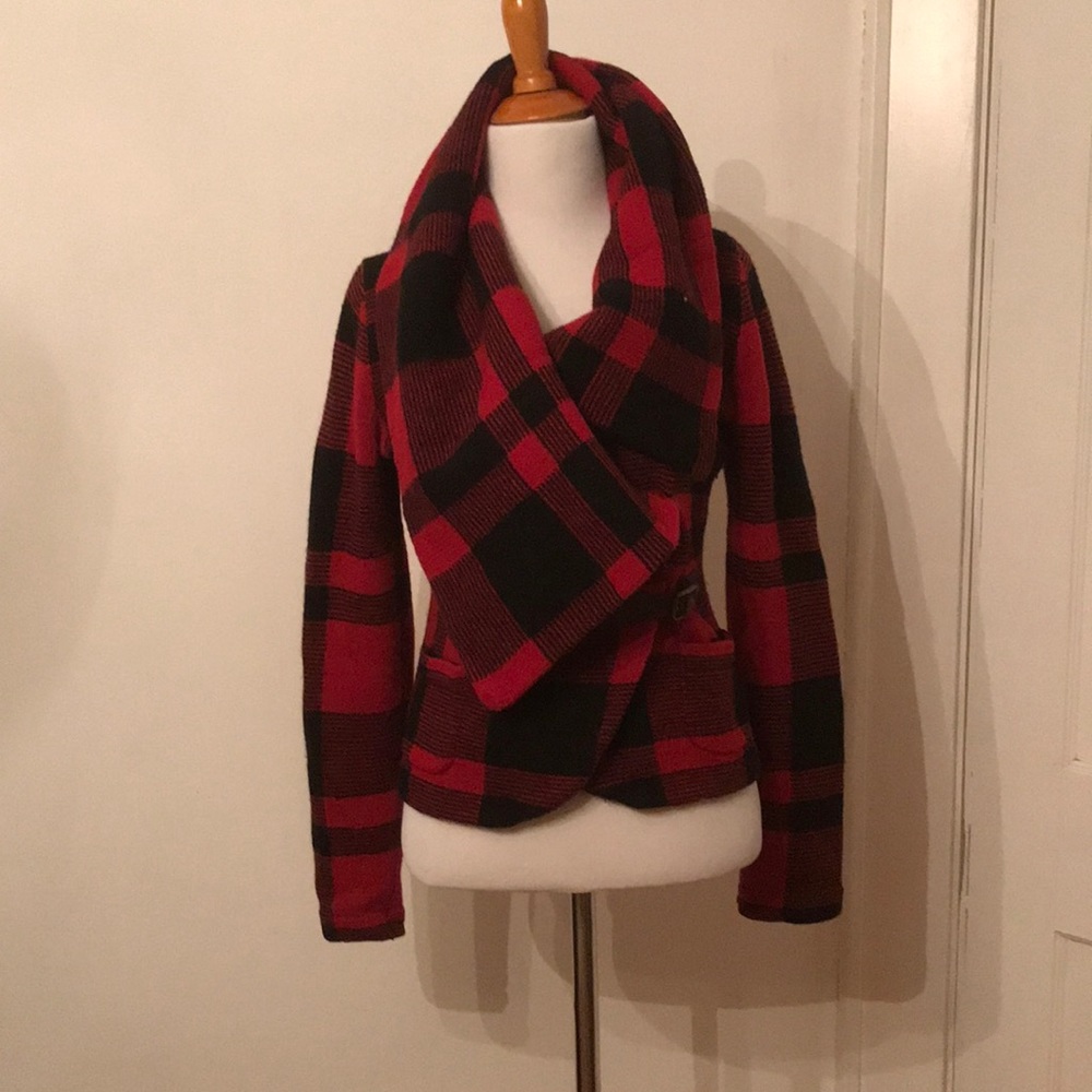 Rugby Ralph Lauren red/black plaid heavt sweater S